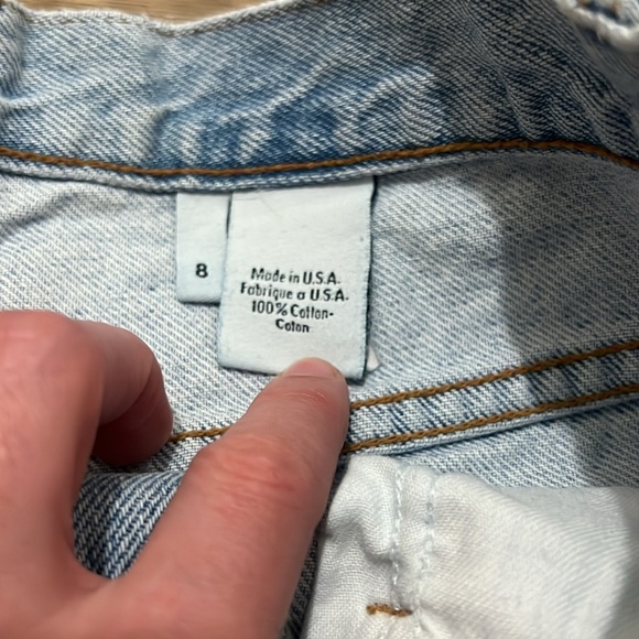 Vintage 90s Calvin Klein Light Wash Jean Shorts, made in USA - Picture 6 of 8